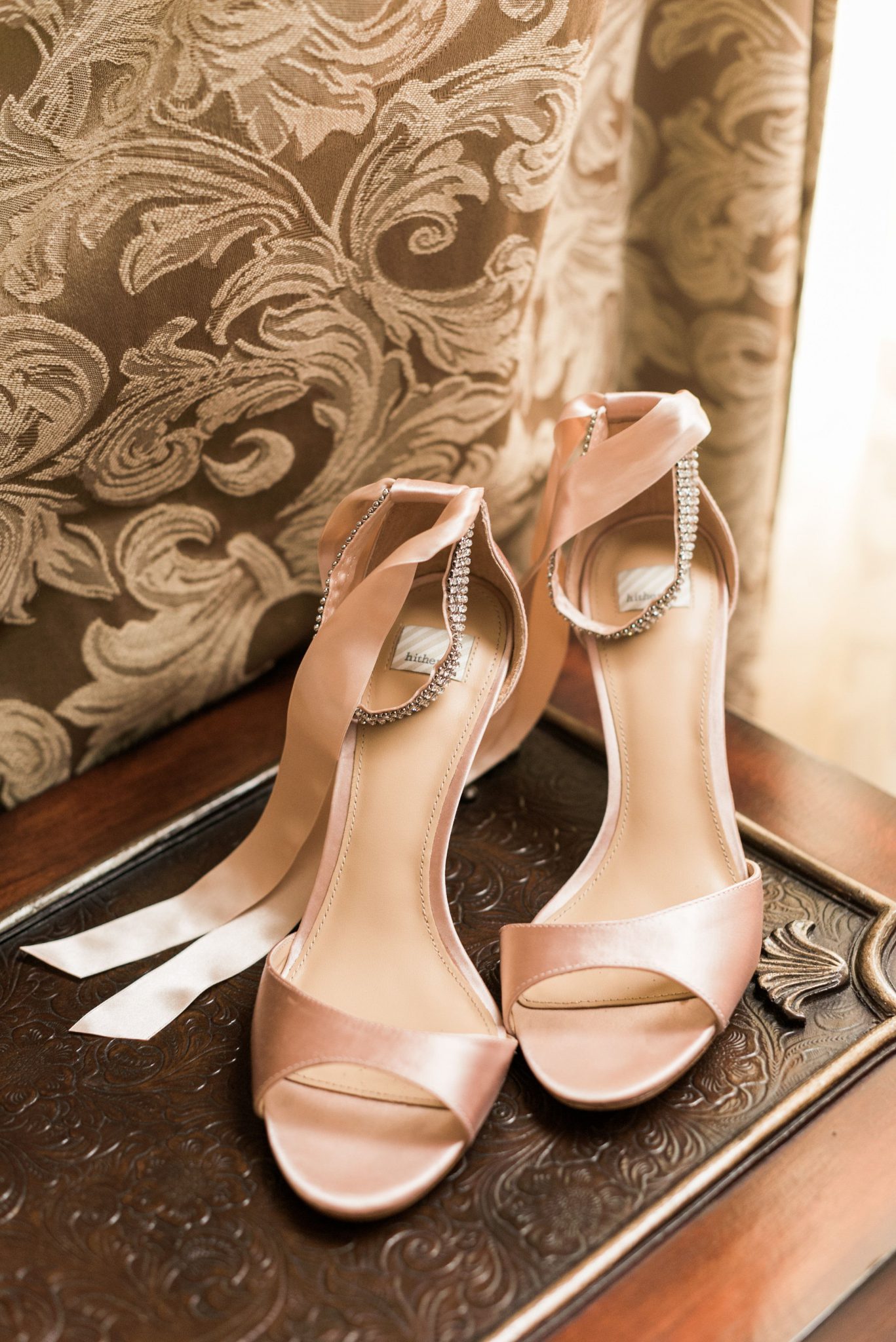 heels with blush dress