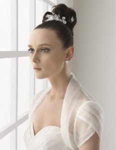 coprispalle da sposa in organza a manica corta