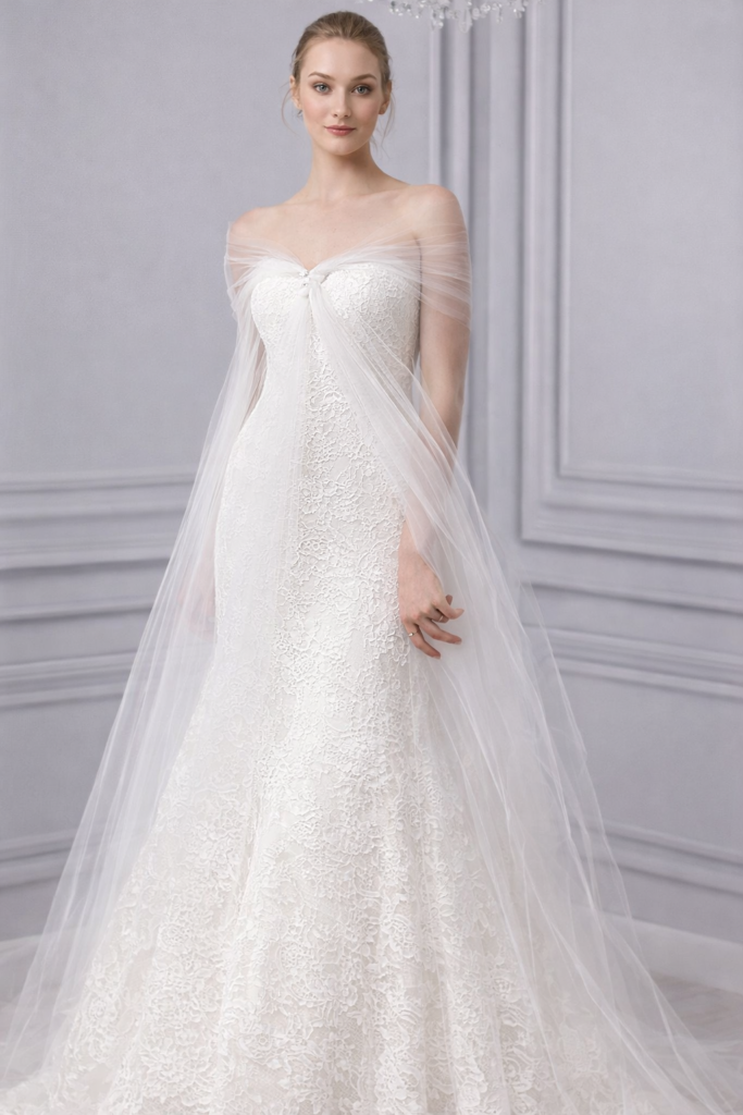 coprispalle da sposa in tulle 